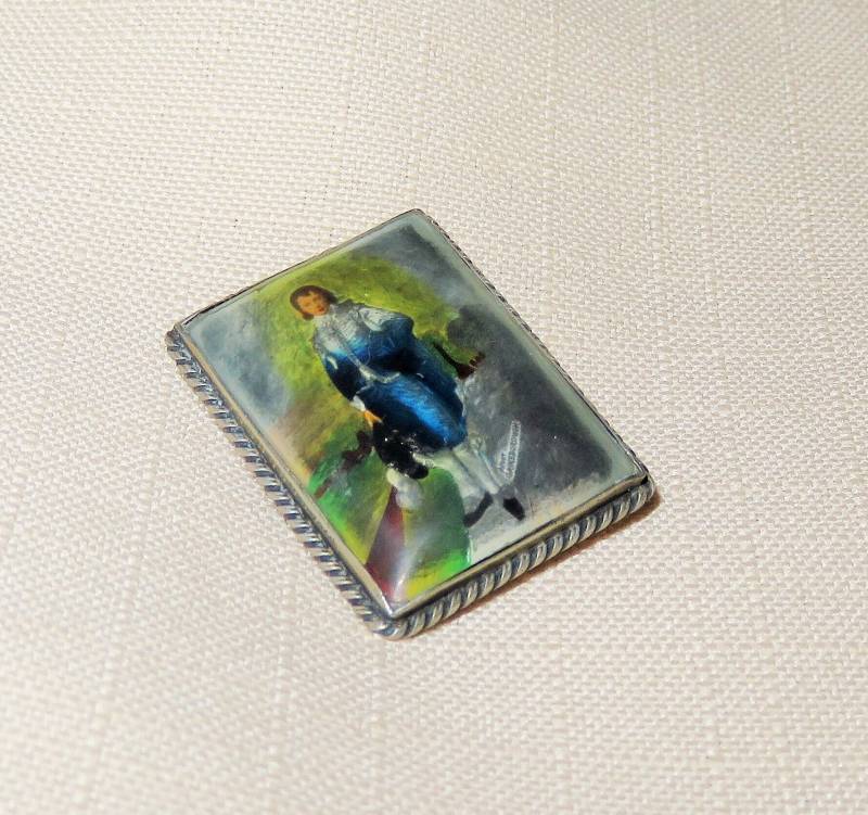 Antike England Sterling Silber Brosche - "Blue Boy" Künstler Thomas Gainsborough Pt 220213 L.n.b von BUTTERFLYWINGVINTAGE