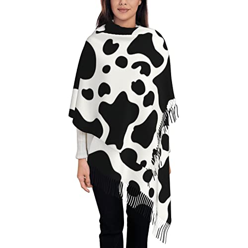 BUULOO Roter Mohnblumenschal für Damen, langer Schal, Geschenke für sie, für alle Jahreszeiten, Halloween, Weihnachten., Schwarz-weiße Kuh, One size BUULOO Roter Mohnblumenschal für Damen, langer Schal, Geschenke für sie, für alle Jahreszeiten, Halloween, Weihnachten., Schwarz-weiße Kuh, One size von BUULOO