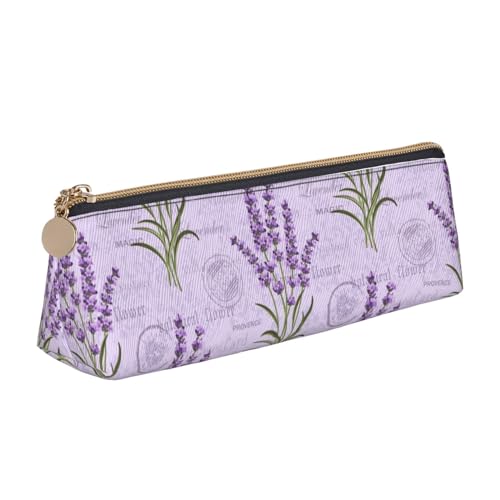 Leder Stift und Bleistift Lila Sternenhimmel Fall, Niedlich Slim Pen Case, Niedliche Schreibwaren Tasche, Tragbare Kosmetiktasche, Reißverschluss Tasche., Lavendel-Stempel, Einheitsgröße, Lässiger von BUULOO