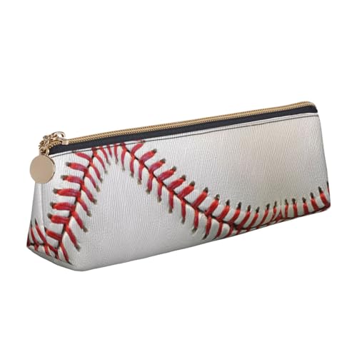 Leder Stift und Bleistift Sport Ball Baseball Fall, niedliche schlanke Stifteetui, niedliche Schreibwaren-Tasche, tragbare Kosmetiktasche, Reißverschluss-Tasche., Sport Ball Baseball, Einheitsgröße, von BUULOO