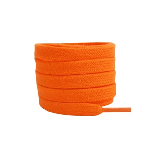 BUUV Flache Baumwollschnürsenkel for Turnschuhe Schnürsenkel High-Top-Canvas-Freizeitschnürsenkel Keine Elastizität Schnürsenkel Männer Frauen (Color : Fluorescent orange, Size : 80cm) von BUUV