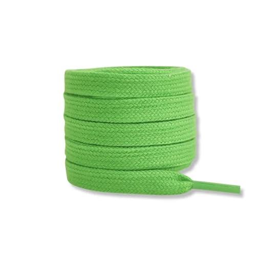 BUUV Flache Baumwollschnürsenkel for Turnschuhe Schnürsenkel High-Top-Canvas-Freizeitschnürsenkel Keine Elastizität Schnürsenkel Männer Frauen (Color : Green, Size : 100cm) von BUUV