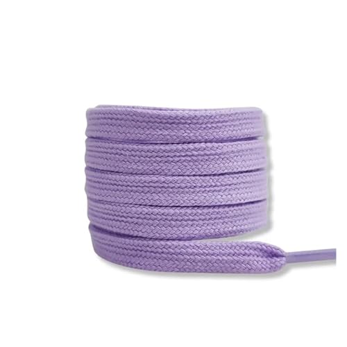 BUUV Flache Baumwollschnürsenkel for Turnschuhe Schnürsenkel High-Top-Canvas-Freizeitschnürsenkel Keine Elastizität Schnürsenkel Männer Frauen (Color : Light purple, Size : 140cm) von BUUV