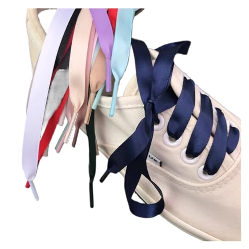 BUUV Seidenschnürsenkel, Satinband, flache Schnürsenkel, Damen-Sneakers, Schnürsenkel, Stiefelschnüre for Schuhe, Länge 80 cm, 100 cm, 120 cm, 150 cm (Color : Nude color, Size : 100cm) von BUUV