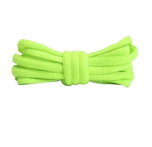 BUUV Sport-Schnürsenkel for Herren und Damen, Farbe, flach, halbrund, geeignet for alle Schuhe, runde Schnürsenkel, 23 Farben, 1 Paar (Color : Fluorescent green, Size : 120cm) von BUUV