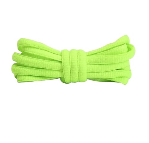 BUUV Sport-Schnürsenkel for Herren und Damen, Farbe, flach, halbrund, geeignet for alle Schuhe, runde Schnürsenkel, 23 Farben, 1 Paar (Color : Fluorescent green, Size : 70cm) von BUUV