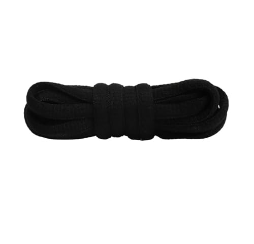 Sport-Schnürsenkel for Herren und Damen, Farbe, flach, halbrund, geeignet for alle Schuhe, runde Schnürsenkel, 23 Farben, 1 Paar (Color : Black, Size : 70cm) von BUUV