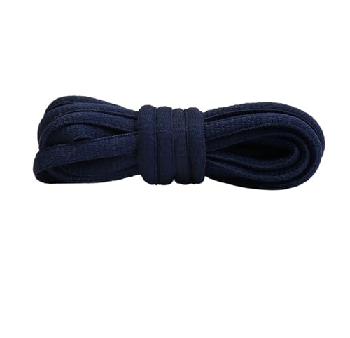 Sport-Schnürsenkel for Herren und Damen, Farbe, flach, halbrund, geeignet for alle Schuhe, runde Schnürsenkel, 23 Farben, 1 Paar (Color : Navy Blue, Size : 100cm) von BUUV