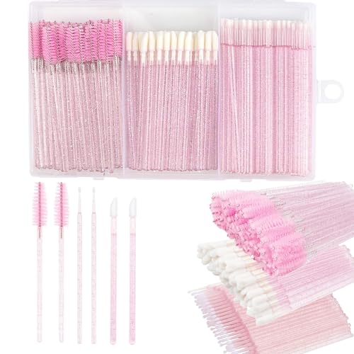 BUYBLIFE 200 Stück Einweg-Mascara-Stäbe, Lippenapplikator, Make-up-Pinsel-Sets, 100 Mikro-Pinsel + 50 Wimpernbürsten + 50 Lippenstiftstäbe mit Organizer-Box, Rosa BUYBLIFE 200 Stück Einweg-Mascara-Stäbe, Lippenapplikator, Make-up-Pinsel-Sets, 100 Mikro-Pinsel + 50 Wimpernbürsten + 50 Lippenstiftstäbe mit Organizer-Box, Rosa von BUYBLIFE