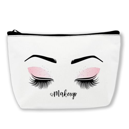 BUYIDUI Corgi Make-up-Tasche für Damen und Mädchen, tragbare Make-up-Tasche, Reise-Kulturbeutel, Sexy Damenwimpern von BUYIDUI