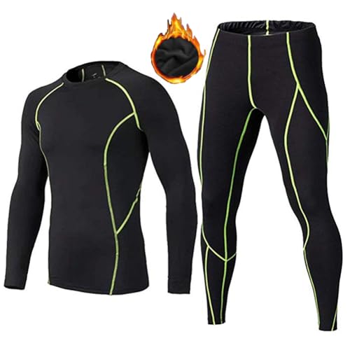 BUYKUD Kinder Thermounterwäsche Langarm Sportunterwäsche Fußball Trainingsanzüge Skiunterwäsche Funktionsunterwäsche Set für Jungen (Fleece/Grün, 158-164) BUYKUD Kinder Thermounterwäsche Langarm Sportunterwäsche Fußball Trainingsanzüge Skiunterwäsche Funktionsunterwäsche Set für Jungen (Fleece/Grün, 158-164) von BUYKUD