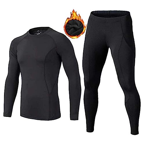 BUYKUD Kinder Thermounterwäsche Langarm Sportunterwäsche Fußball Trainingsanzüge Skiunterwäsche Funktionsunterwäsche Set für Jungen (Fleece/Schwarz, 134-140) BUYKUD Kinder Thermounterwäsche Langarm Sportunterwäsche Fußball Trainingsanzüge Skiunterwäsche Funktionsunterwäsche Set für Jungen (Fleece/Schwarz, 134-140) von BUYKUD