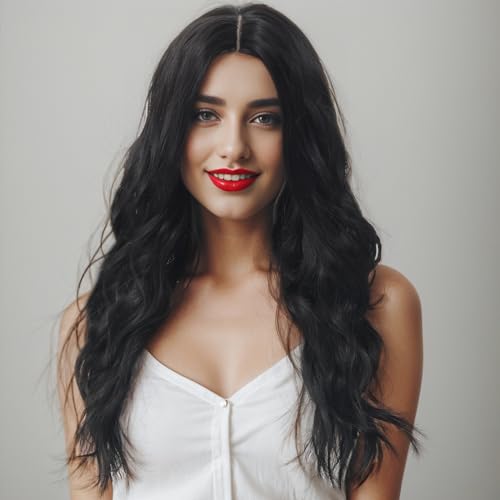 BUYOGET Lange gewellte Perücke Schwarz Natürlich 24 Zoll Einstellbar Bequem Atmungsaktiv Lange Perücken für Frauen Cosplay Partys Täglich Tragen BUYOGET Lange gewellte Perücke Schwarz Natürlich 24 Zoll Einstellbar Bequem Atmungsaktiv Lange Perücken für Frauen Cosplay Partys Täglich Tragen von BUYOGET