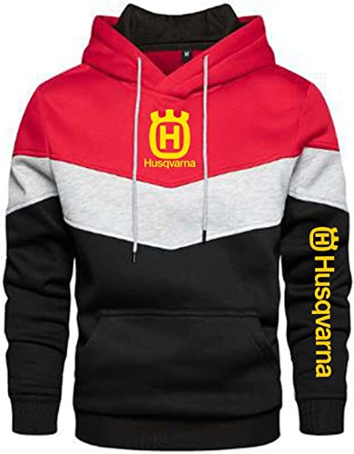 BUYONE Pullover Hoodies Für Herren – H.u.s.q.v.a.r.n.a Bedrucktes Sweatshirt Unisex Splicing Hoody Langarm Pull Over Hooded Sweater Tops – Teen Gift-B||L von BUYONE