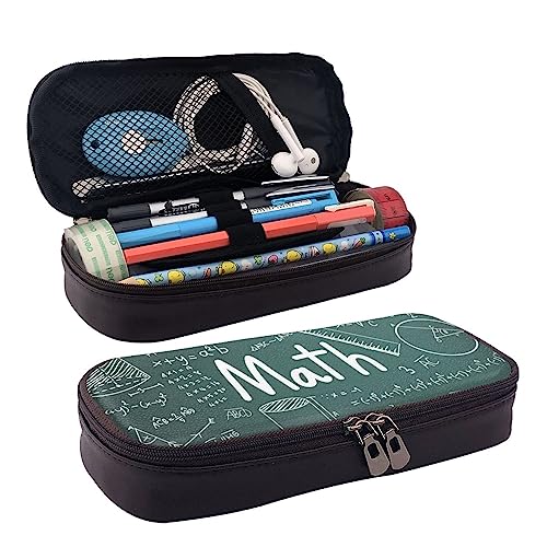 BUYQKANXX Federmäppchen mit Mathematikunterricht und Wortdruck, PU-Leder, kompakt und vielseitig, Schreibwaren-Organizer, niedliches Federmäppchen, Bleistift-Organizer mit Reißverschluss, Schwarz , BUYQKANXX Federmäppchen mit Mathematikunterricht und Wortdruck, PU-Leder, kompakt und vielseitig, Schreibwaren-Organizer, niedliches Federmäppchen, Bleistift-Organizer mit Reißverschluss, Schwarz , von BUYQKANXX