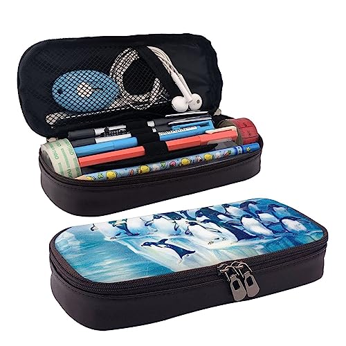 BUYQKANXX Federmäppchen mit Pinguin-Druck, PU-Leder, kompakt und vielseitig, Schreibwaren-Organizer, niedliches Federmäppchen, Bleistift-Organizer mit Reißverschluss, Schwarz , Einheitsgröße, BUYQKANXX Federmäppchen mit Pinguin-Druck, PU-Leder, kompakt und vielseitig, Schreibwaren-Organizer, niedliches Federmäppchen, Bleistift-Organizer mit Reißverschluss, Schwarz , Einheitsgröße, von BUYQKANXX