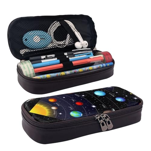 BUYQKANXX Federmäppchen mit Solar-Galaxie-Druck, PU-Leder, kompakt und vielseitig, Schreibwaren-Organizer, niedliches Federmäppchen, Bleistift-Organizer mit Reißverschluss, Stifteboxen, BUYQKANXX Federmäppchen mit Solar-Galaxie-Druck, PU-Leder, kompakt und vielseitig, Schreibwaren-Organizer, niedliches Federmäppchen, Bleistift-Organizer mit Reißverschluss, Stifteboxen, von BUYQKANXX