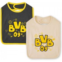 BVB Lätzchen 2er-Set off-white/dunkelgrau von BVB Merchandising GmbH