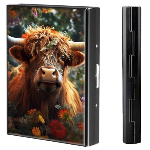 BVCLKJPOI Kreditkartenetui aus Metall, 6 Kartenfächer, RFID-blockierende Edelstahl-Geldbörse, schlanke Metall-Kreditkarten-Brieftasche, mit zuverlässigem Druckknopf, Metallgeldbörse für Damen und von BVCLKJPOI