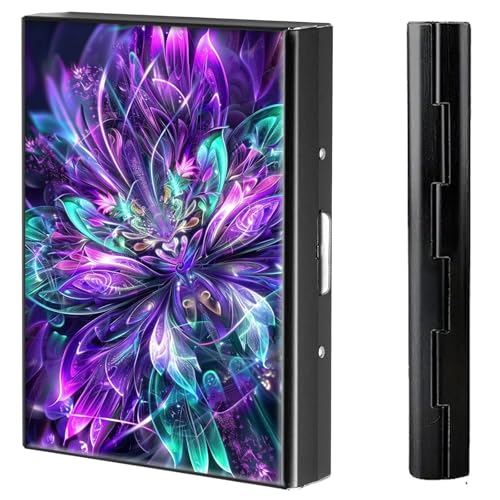 BVCLKJPOI Kreditkartenetui aus Metall, 6 Kartenfächer, RFID-blockierende Edelstahl-Geldbörse, schlanke Metall-Kreditkarten-Brieftasche, mit zuverlässigem Druckknopf, Metallgeldbörse für Damen und von BVCLKJPOI