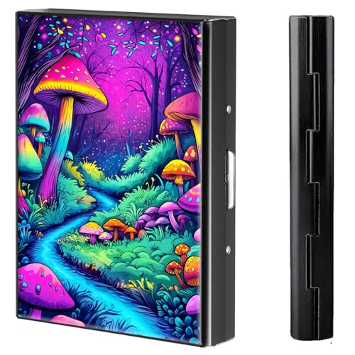 BVCLKJPOI Kreditkartenetui aus Metall, 6 Kartenfächer, RFID-blockierende Edelstahl-Geldbörse, schlanke Metall-Kreditkarten-Brieftasche, mit zuverlässigem Druckknopf, Metallgeldbörse für Damen und von BVCLKJPOI