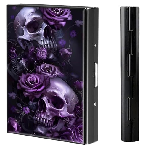 BVCLKJPOI Kreditkartenetui aus Metall, 6 Kartenfächer, RFID-blockierende Edelstahl-Geldbörse, schlanke Metall-Kreditkarten-Brieftasche, mit zuverlässigem Druckknopf, Metallgeldbörse für Damen und von BVCLKJPOI