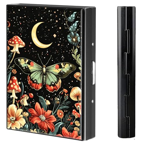 BVCLKJPOI Kreditkartenetui aus Metall, 6 Kartenfächer, RFID-blockierende Edelstahl-Geldbörse, schlanke Metall-Kreditkarten-Brieftasche, mit zuverlässigem Druckknopf, Metallgeldbörse für Damen und von BVCLKJPOI