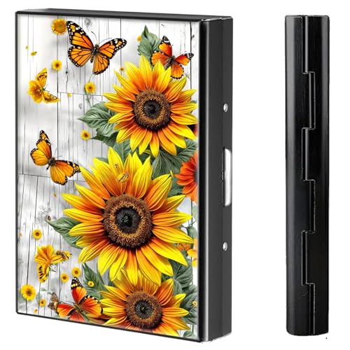 BVCLKJPOI Kreditkartenetui aus Metall, 6 Kartenfächer, RFID-blockierende Edelstahl-Geldbörse, schlanke Metall-Kreditkarten-Brieftasche, mit zuverlässigem Druckknopf, Metallgeldbörse für Damen und von BVCLKJPOI