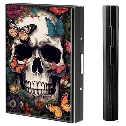 BVCLKJPOI Kreditkartenetui aus Metall, 6 Kartenfächer, RFID-blockierende Edelstahl-Geldbörse, schlanke Metall-Kreditkarten-Brieftasche, mit zuverlässigem Druckknopf, Metallgeldbörse für Damen und von BVCLKJPOI