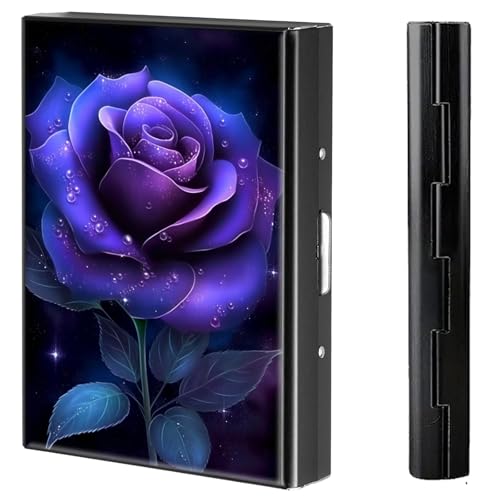 BVCLKJPOI Kreditkartenetui aus Metall, 6 Kartenfächer, RFID-blockierende Edelstahl-Geldbörse, schlanke Metall-Kreditkarten-Brieftasche, mit zuverlässigem Druckknopf, Metallgeldbörse für Damen und von BVCLKJPOI