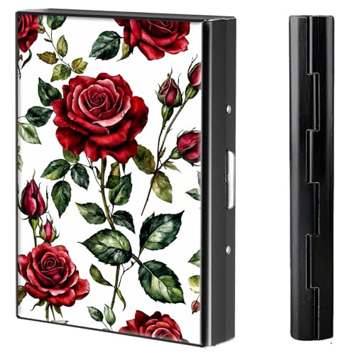 BVCLKJPOI Kreditkartenetui aus Metall, 6 Kartenfächer, RFID-blockierende Edelstahl-Geldbörse, schlanke Metall-Kreditkarten-Brieftasche, mit zuverlässigem Druckknopf, Metallgeldbörse für Damen und von BVCLKJPOI