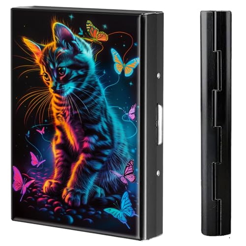 BVCLKJPOI Kreditkartenetui aus Metall, 6 Kartenfächer, RFID-blockierende Edelstahl-Geldbörse, schlanke Metall-Kreditkarten-Brieftasche, mit zuverlässigem Druckknopf, Metallgeldbörse für Damen und von BVCLKJPOI