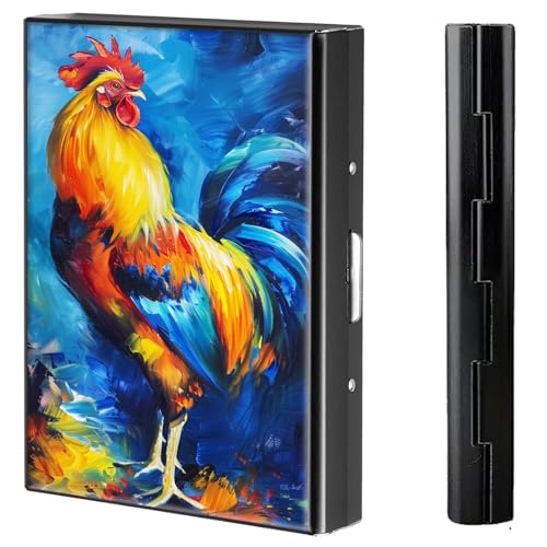 BVCLKJPOI Kreditkartenetui aus Metall, 6 Kartenfächer, RFID-blockierende Edelstahl-Geldbörse, schlanke Metall-Kreditkarten-Brieftasche, mit zuverlässigem Druckknopf, Metallgeldbörse für Damen und von BVCLKJPOI