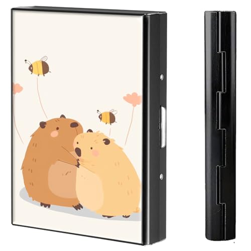 BVCLKJPOI Kreditkartenetui aus Metall, 6 Kartenfächer, RFID-blockierende Edelstahl-Geldbörse, schlanke Metall-Kreditkarten-Brieftasche, mit zuverlässigem Druckknopf, Metallgeldbörse für Damen und von BVCLKJPOI