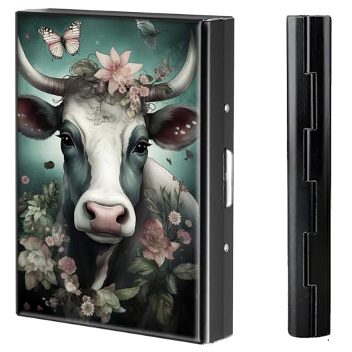 BVCLKJPOI Kreditkartenetui aus Metall, 6 Kartenfächer, RFID-blockierende Edelstahl-Geldbörse, schlanke Metall-Kreditkarten-Brieftasche, mit zuverlässigem Druckknopf, Metallgeldbörse für Damen und von BVCLKJPOI