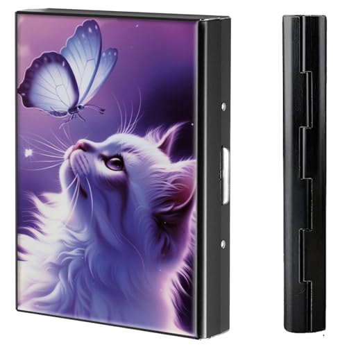 BVCLKJPOI Kreditkartenetui aus Metall, 6 Kartenfächer, RFID-blockierende Edelstahl-Geldbörse, schlanke Metall-Kreditkarten-Brieftasche, mit zuverlässigem Druckknopf, Metallgeldbörse für Damen und von BVCLKJPOI