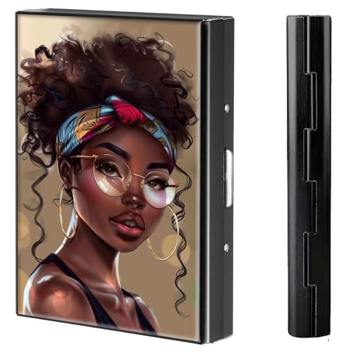 BVCLKJPOI Kreditkartenetui aus Metall, 6 Kartenfächer, RFID-blockierende Edelstahl-Geldbörse, schlanke Metall-Kreditkarten-Brieftasche, mit zuverlässigem Druckknopf, Metallgeldbörse für Damen und von BVCLKJPOI