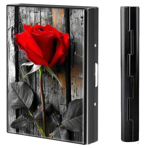 BVCLKJPOI Kreditkartenetui aus Metall, 6 Kartenfächer, RFID-blockierende Edelstahl-Geldbörse, schlanke Metall-Kreditkarten-Brieftasche, mit zuverlässigem Druckknopf, Metallgeldbörse für Damen und von BVCLKJPOI