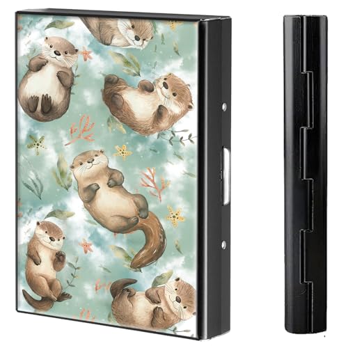 BVCLKJPOI Kreditkartenetui aus Metall, 6 Kartenfächer, RFID-blockierende Edelstahl-Geldbörse, schlanke Metall-Kreditkarten-Brieftasche, mit zuverlässigem Druckknopf, Metallgeldbörse für Damen und von BVCLKJPOI