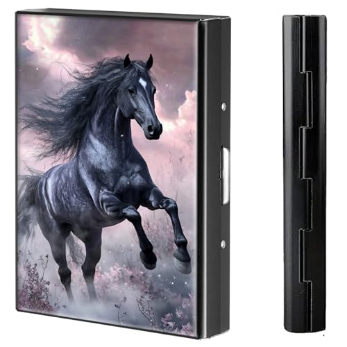 BVCLKJPOI Kreditkartenetui aus Metall, 6 Kartenfächer, RFID-blockierende Edelstahl-Geldbörse, schlanke Metall-Kreditkarten-Brieftasche, mit zuverlässigem Druckknopf, Metallgeldbörse für Damen und von BVCLKJPOI