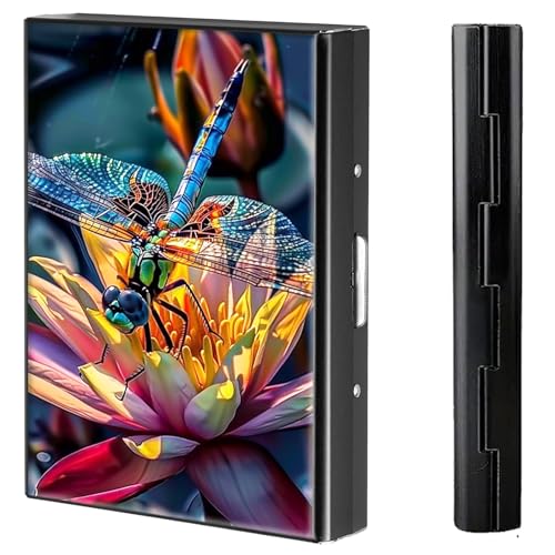 BVCLKJPOI Kreditkartenetui aus Metall, 6 Kartenfächer, RFID-blockierende Edelstahl-Geldbörse, schlanke Metall-Kreditkarten-Brieftasche, mit zuverlässigem Druckknopf, Metallgeldbörse für Damen und von BVCLKJPOI