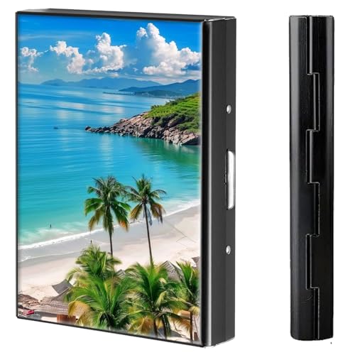 BVCLKJPOI Kreditkartenetui aus Metall, 6 Kartenfächer, RFID-blockierende Edelstahl-Geldbörse, schlanke Metall-Kreditkarten-Brieftasche, mit zuverlässigem Druckknopf, Metallgeldbörse für Damen und von BVCLKJPOI