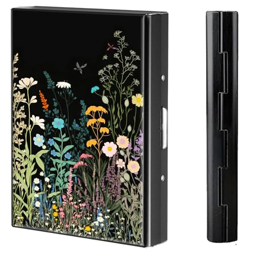 BVCLKJPOI Kreditkartenetui aus Metall, 6 Kartenfächer, RFID-blockierende Edelstahl-Geldbörse, schlanke Metall-Kreditkarten-Brieftasche, mit zuverlässigem Druckknopf, Metallgeldbörse für Damen und von BVCLKJPOI