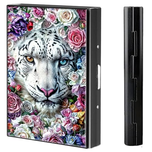 BVCLKJPOI Kreditkartenetui aus Metall, 6 Kartenfächer, RFID-blockierende Edelstahl-Geldbörse, schlanke Metall-Kreditkarten-Brieftasche, mit zuverlässigem Druckknopf, Metallgeldbörse für Damen und von BVCLKJPOI