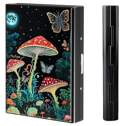 BVCLKJPOI Kreditkartenetui aus Metall, 6 Kartenfächer, RFID-blockierende Edelstahl-Geldbörse, schlanke Metall-Kreditkarten-Brieftasche, mit zuverlässigem Druckknopf, Metallgeldbörse für Damen und von BVCLKJPOI