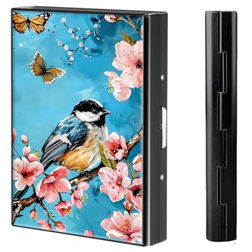 BVCLKJPOI Kreditkartenetui aus Metall, 6 Kartenfächer, RFID-blockierende Edelstahl-Geldbörse, schlanke Metall-Kreditkarten-Brieftasche, mit zuverlässigem Druckknopf, Metallgeldbörse für Damen und von BVCLKJPOI