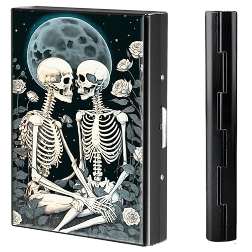 BVCLKJPOI Kreditkartenetui aus Metall, 6 Kartenfächer, RFID-blockierende Edelstahl-Geldbörse, schlanke Metall-Kreditkarten-Brieftasche, mit zuverlässigem Druckknopf, Metallgeldbörse für Damen und von BVCLKJPOI