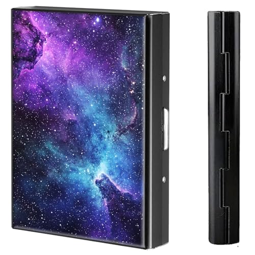 BVCLKJPOI Kreditkartenetui aus Metall, 6 Kartenfächer, RFID-blockierende Edelstahl-Geldbörse, schlanke Metall-Kreditkarten-Brieftasche, mit zuverlässigem Druckknopf, Metallgeldbörse für Damen und von BVCLKJPOI