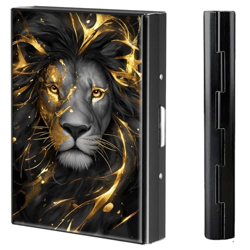 BVCLKJPOI Kreditkartenetui aus Metall, 6 Kartenfächer, RFID-blockierende Edelstahl-Geldbörse, schlanke Metall-Kreditkarten-Brieftasche, mit zuverlässigem Druckknopf, Metallgeldbörse für Damen und von BVCLKJPOI