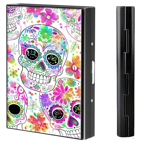 BVCLKJPOI Kreditkartenetui aus Metall, 6 Kartenfächer, RFID-blockierende Edelstahl-Geldbörse, schlanke Metall-Kreditkarten-Brieftasche, mit zuverlässigem Druckknopf, Metallgeldbörse für Damen und von BVCLKJPOI